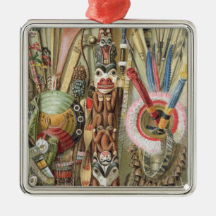 Weaponsutensils und Verzierungen der Indianer Ornament Aus Metall