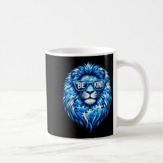 Wear Blue Autism Awareness Puzzle Lion Be Kind Men Kaffeetasse