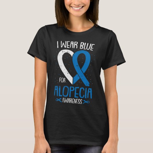 Wear Blue for Alopecia Awareness Areata Balding Su T-Shirt (Vorderseite)