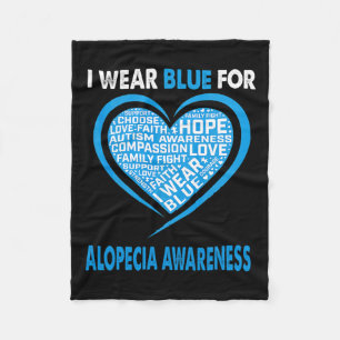 Wear Blue for Alopecia Awareness Faith Hope Liebe Fleecedecke