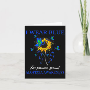Wear Blue for Alopezie Awareness Sonnenblume Karte