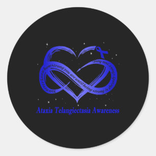 Wear Blue for Ataxia Telangiectasia Sensibilisieru Runder Aufkleber