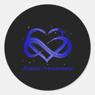 Wear Blue for Ataxixi Awareness Warrior Runder Aufkleber