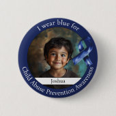Wear Blue for Child Abuse Prevention Awareness Button (Vorderseite)