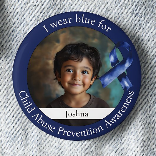 Wear Blue for Child Abuse Prevention Awareness Button