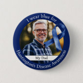 Wear Blue for Huntingtons Disease Awareness Foto Button (Vorderseite)