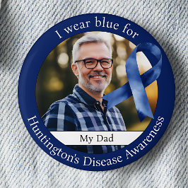 Wear Blue for Huntingtons Disease Awareness Foto Button