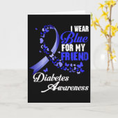 Wear Blue For My Friend T1d Diabetes Awareness Blu Karte (Gelbe Blume)
