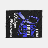 Wear Blue For My Nephew T1d Diabetes Awareness Blu Fleecedecke (Vorderseite (Horizontal))