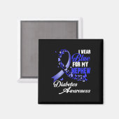 Wear Blue For My Nephew T1d Diabetes Awareness Blu Magnet (Vorderseite/Rückseite)