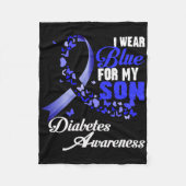 Wear Blue For My Son T1d Diabetes Awareness Blue R Fleecedecke (Vorderseite)