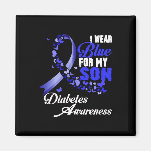 Wear Blue For My Son T1d Diabetes Awareness Blue R Magnet (Vorne)