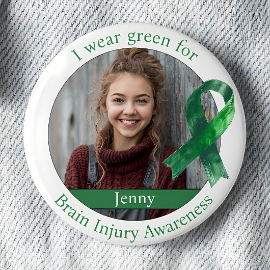 Wear Green for Brain Injury Awareness Photo Button