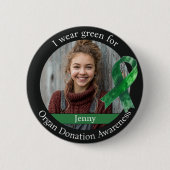 Wear Green for Organ Donation Awareness Photo Button (Vorderseite)
