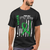 Wear Green Little Sister Kidney Disease Awareness  T-Shirt (Vorderseite)