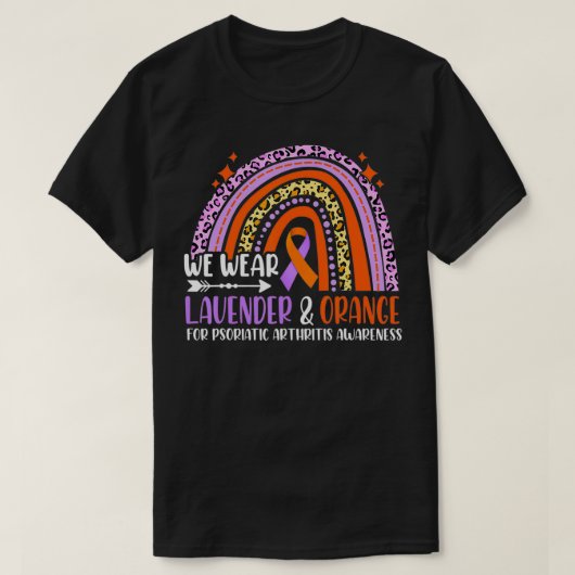 Wear Lavender Orange Rainbow Psoriatic Arthritis A T-Shirt (Design vorne)
