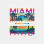 Wear Miami Florida T Shirts Miami farbenfroher Son Fleecedecke (Vorderseite)