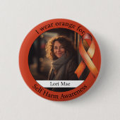 Wear Orange for Self Harm Awareness Photo Button (Vorderseite)