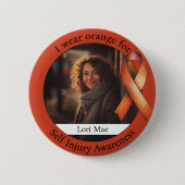 Wear Orange for Self Injury Awareness Photo Button (Vorderseite)