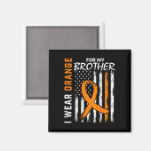 Wear Orange Ribbon Brother Leukemia Awareness Flag Magnet (Vorderseite/Rückseite)