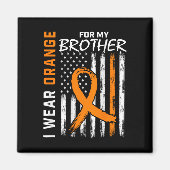 Wear Orange Ribbon Brother Leukemia Awareness Flag Magnet (Vorne)