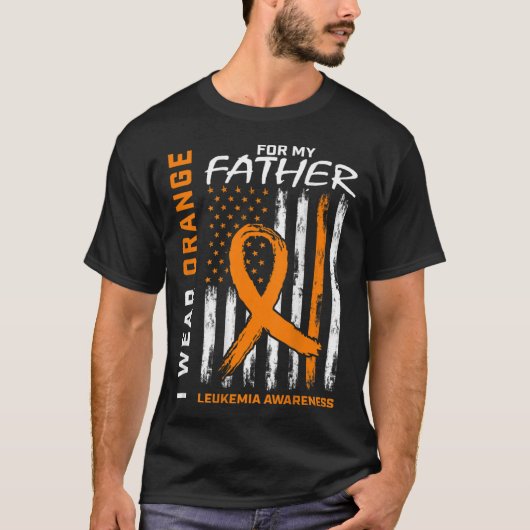 Wear Orange Vater Pater Leukemia Awareness America T-Shirt (Vorderseite)