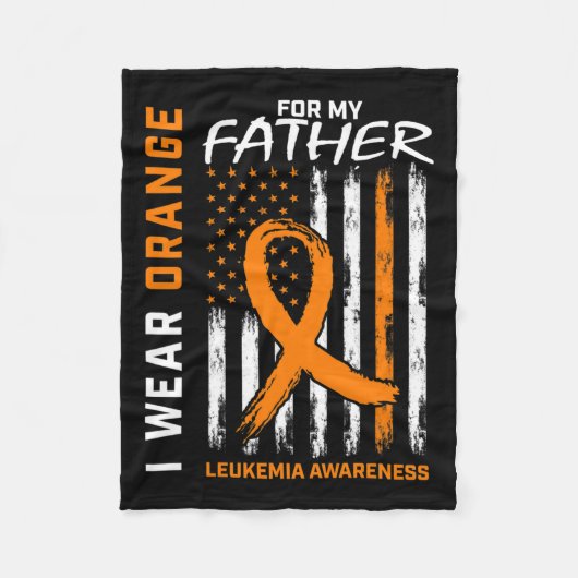 Wear Orange Vater Vater Leukämie Bewusstsein Ameri Fleecedecke (Vorderseite)