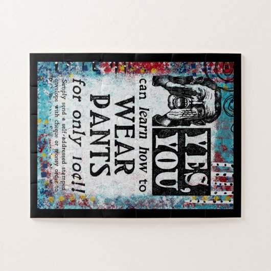 Wear Pants - Funny Vintage Ad Puzzle (Horizontal)