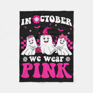 Wear Pink Groovy Ghost Halloween Brustkrebs Awa Fleecedecke