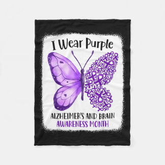 Wear purple alzheimer's and brain awareness month fleecedecke