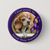 Wear Purple for Animal Abuse Awareness Photo Button (Vorderseite)