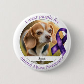 Wear Purple for Animal Abuse Awareness Photo Button (Vorderseite)