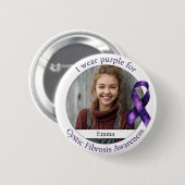 Wear Purple for Cystic Fibrosis Awareness Photo Button (Vorne & Hinten)