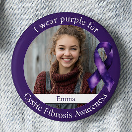 Wear Purple for Cystic Fibrosis Awareness Photo Button