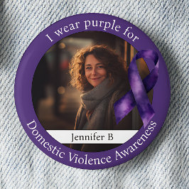 Wear Purple for Domestic Violence Awareness Button
