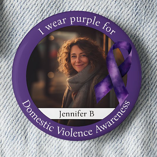 Wear Purple for Domestic Violence Awareness Button