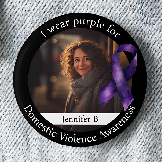 Wear Purple for Domestic Violence Awareness Button