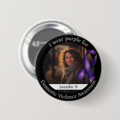 Wear Purple for Domestic Violence Awareness Button (Vorne & Hinten)