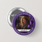 Wear Purple for Domestic Violence Awareness Button (Vorne & Hinten)