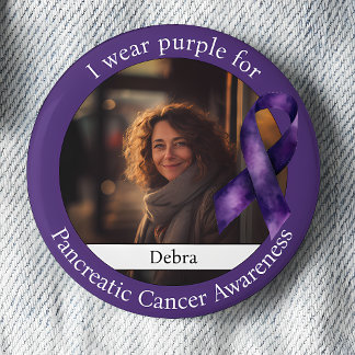 Wear Purple for Pancreatic Cancer Awareness Photo Button