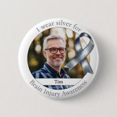 Wear Silver for Brain Injury Awareness Photo Button (Vorderseite)