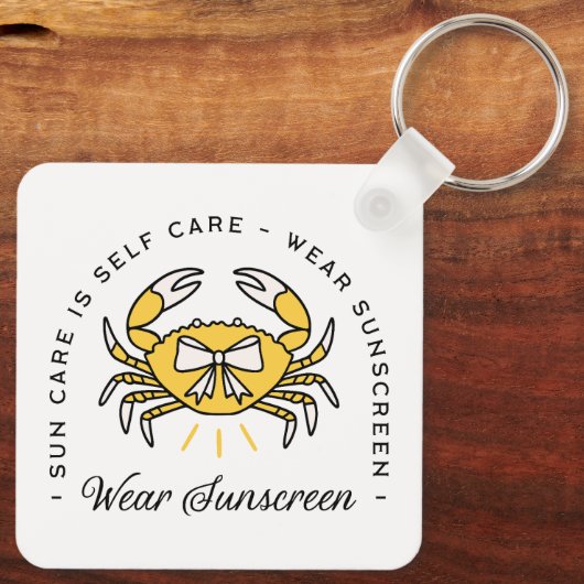 Wear sunscreen apply spf sun protection reminder schlüsselanhänger (Rückseite)