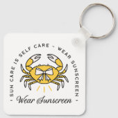 Wear sunscreen apply spf sun protection reminder schlüsselanhänger (Rückseite)