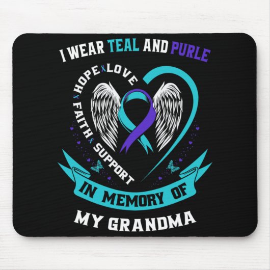 Wear Teal And Purple For My Grandma Suicide Awaren Mousepad (Vorne)