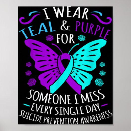 Wear Teal And Purple Happy Suicide Awareness Sup Poster (Vorne)