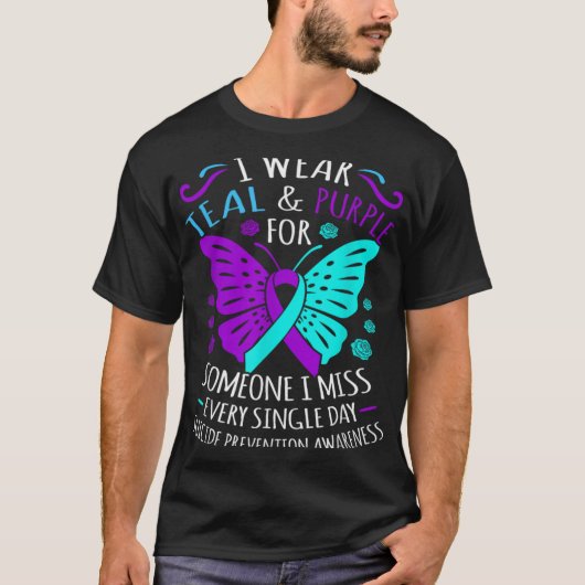 Wear Teal And Purple Happy Suicide Awareness Sup  T-Shirt (Vorderseite)