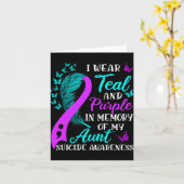 Wear Teal And Purple In Memory Of My Aunt Suicide Karte (Gelbe Blume)
