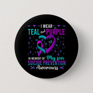 Wear Teal Purple For My Son Suicide Prevention Awa Button