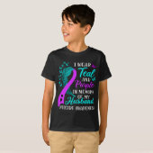 Wear Teal Purple In Memory Of My Husnd Suicide Awa T-Shirt (Vorne ganz)