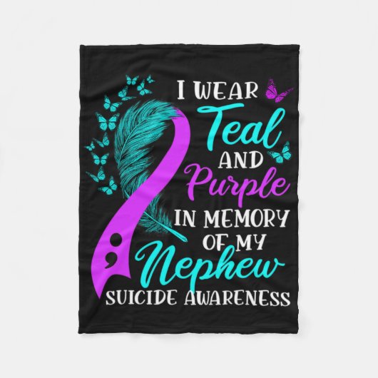 Wear Teal Purple In Memory Of My Nephew Suicide Aw Fleecedecke (Vorderseite)
